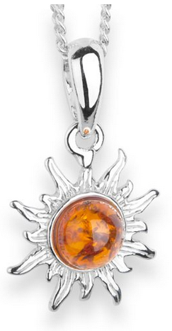 InCollections Halskette mit Bernstein-Sonne