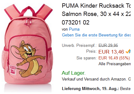 Tom & Jerry Rucksack für Kinder & Mädchen reduziert