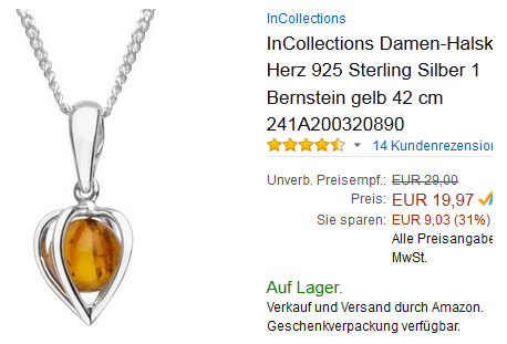 InCollections Bernstein-Kette sehr beliebte Geschenkidee