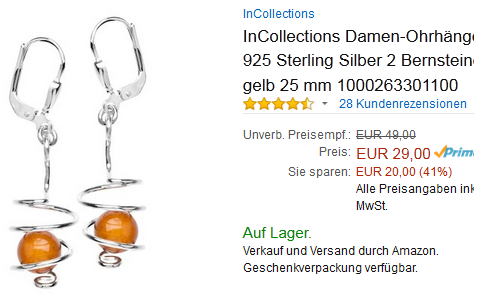 InCollections Bernstein-Ohrringe reduziert