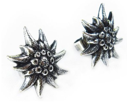 Ohrstecker mit Edelweiss, Schmuck für Oktoberfest