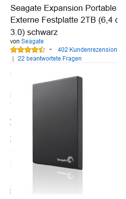 SEAGATE Festplatte zum Transportieren billig & günstig