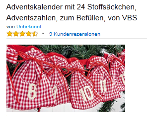 Adventkalender zum Selbstfüllen