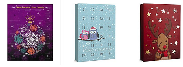 Adventskalender mit Schmuck für Weihnachten und Frauen