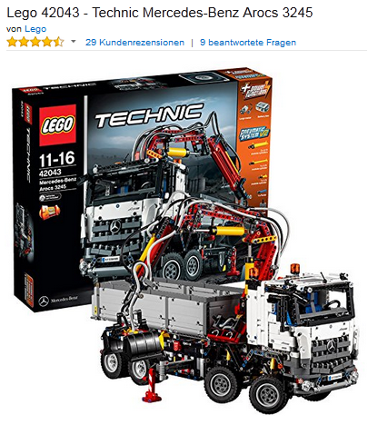 Weihnachtsgeschenkidee LEGO Technic Arcos 3245