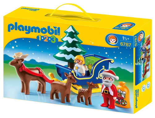 Playmobil 123; 6787 reduziert; Weihnachtsmann mit Rentierschlitten