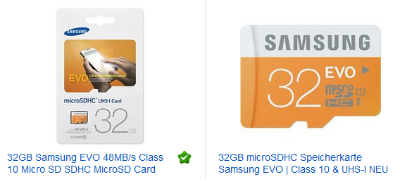 SAMSUNG microSDHC 32GB Class 10 günstig