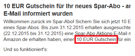 Amazon Spar-Abo Gutscheincode