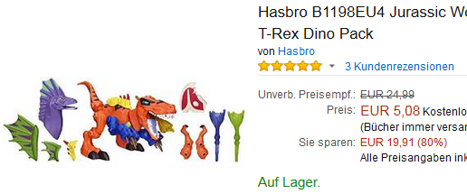 Jurassic World T-Rex günstiges Spielzeug