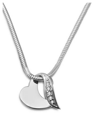 Miore Damenkette mit Herz und Blatt versandkostenfrei