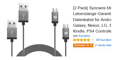 Syncwire Micro USB Kabel mit lebenslanger Garantie
