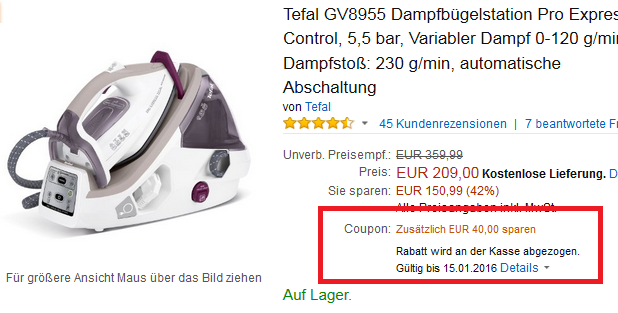 Tefal Dampfbügelstation Pro Express Control GV8955