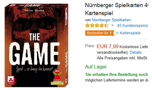 The Game Kartenspiel als Geschenkidee