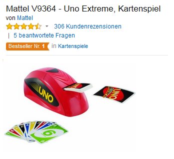 Uno Extreme; reduziertes Kartenspiel & Geschenkidee