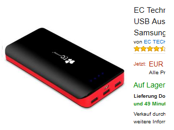 EC Technology Powerbank mit 22400 mAh
