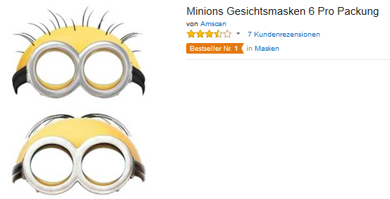 Minions Masken Brillen billig