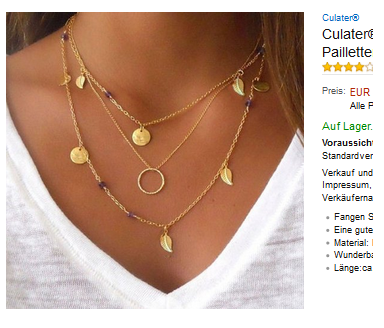 Modeschmuck Halskette von Culater billig