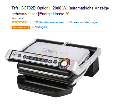 Tefal Optigrill reduziert bei Amazon