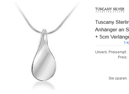Tuscany Silver Tränen-Anhänger mit Schlangenkette