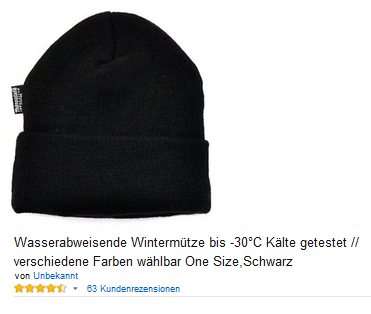 Wasserabweisende Wintermütze günstig