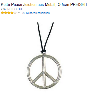 günstige Halskette mit Peace-Zeichen