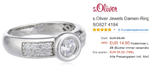 s.Oliver Jewels: Damenring sehr günstig