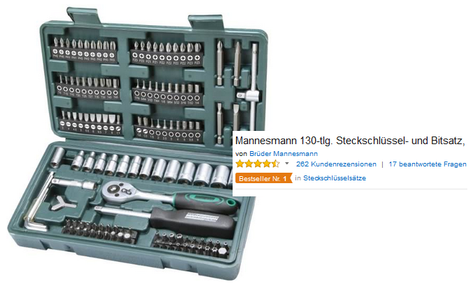 Mannesmann 130 Steckschlüssel & Bits - reduziert