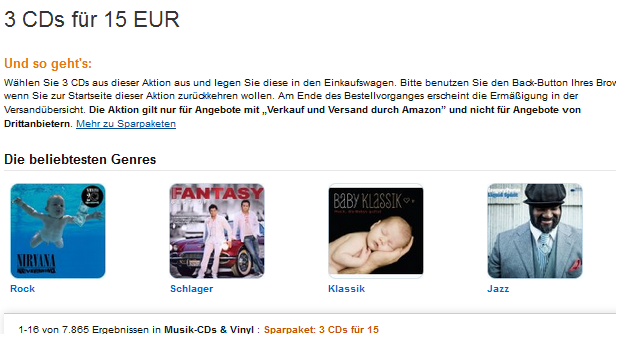 CDs reduziert bei Amazon