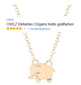 OWLZ-Kette mit Origami-Elefant