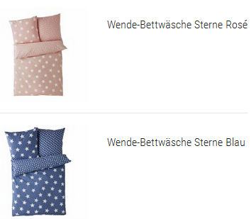 Wende-Bettwäsche mit Sternen