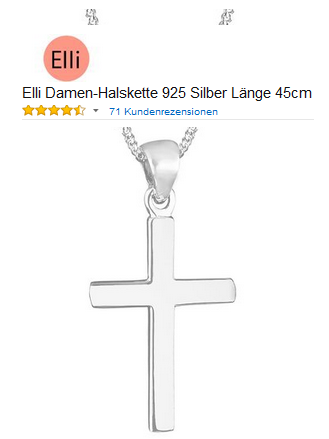 günstige Damenkette mit Kreuz-Anhänger von Elli