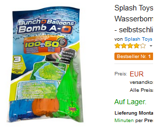 selbstschließende Wasserbomben