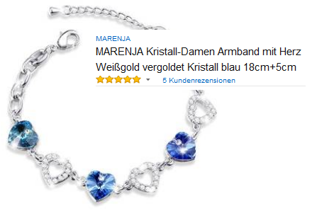 Armband mit Herz & Kristallen von Marenja