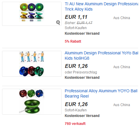 JoJo aus Aluminium billig als Gadget bei ebay