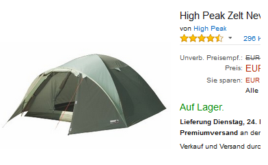Zelt Nevada 4 von High Peak reduziert