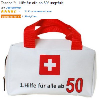 freche, lustige Geschenkidee - 1. Hilfe für alle ab 50 Tasche