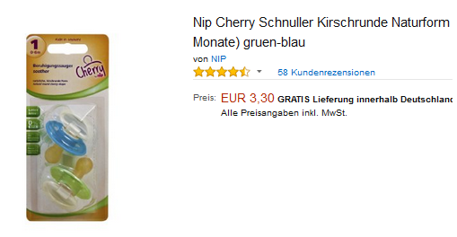 kirschrunder Schnuller Nip Cherry billig & versandkostenfrei