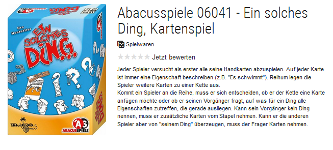 Gesellschaftsspiel Ein solches Ding