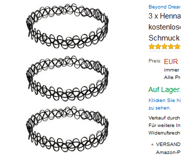 Henna Tattoo Halsbänder und Ketten