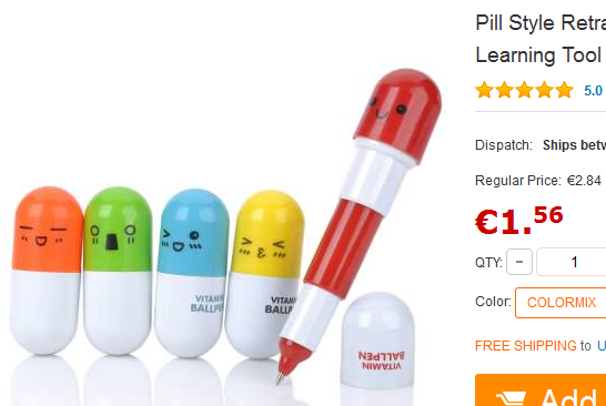 Pillen-Kugelschreiber, günstige Geschenkidee