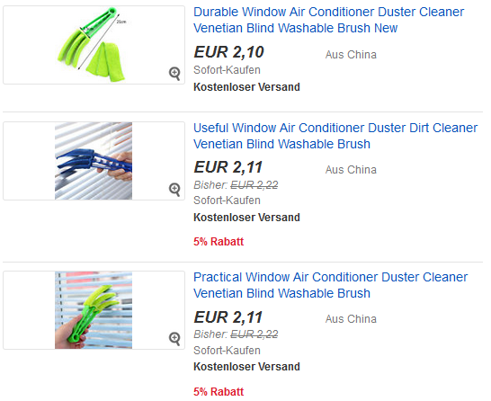 Rollo-Reiniger als Gadget bei ebay