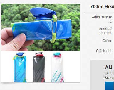 wiederverwendbare, faltbare Wasserflasche & Wasserbeutel billig bei ebay