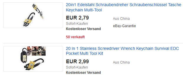 20-in-1 Multi-Werkzeug & Schlüsselanhänger