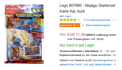 Ninjago Sammelkarten-Spiel Starter-Pack 807990 