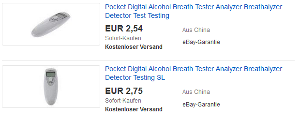 Alkoholtester Breathalyzer billig und versandkostenfrei als ebay-Gadget