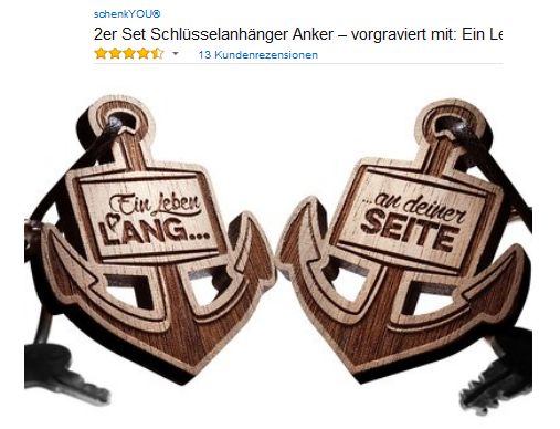 Anker-Schlüsselanhänger-Set für Paare, Freunde, Familie