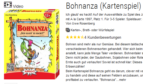 Bohnanza Kartenspiel billig & versandkostenfrei