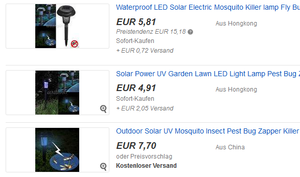 Insekten & Moskito Zapper - solar, led, ebay, günstig