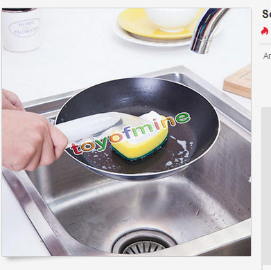 Spülbürste mit Schwamm und Reinungsmittelspender - 1,53 Euro bei ebay