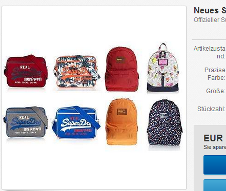 Superdry Tasche billig bei ebay